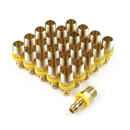 Primefit 3/8" Push On Barb to 3/8" Male Hose End, 25PCS HRK38P38M-B25-P